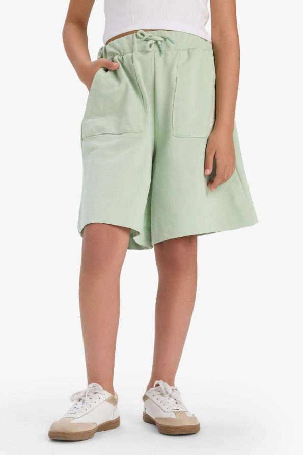 Girls' Basic Plain Elastic Waist Shorts