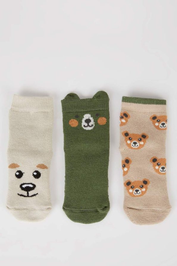 Boys' Non-Slip Sole Cotton Towel Socks - Set of 3