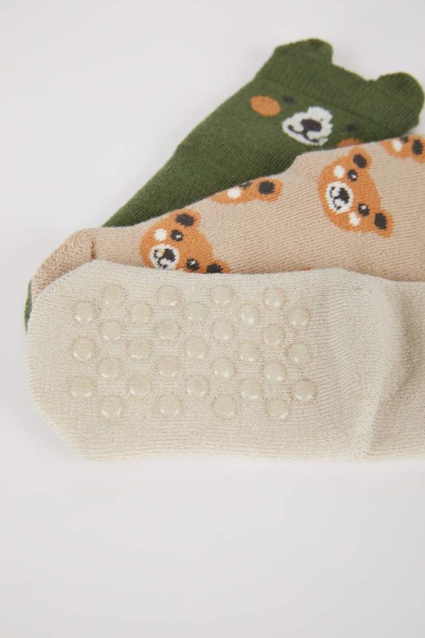 Boys' Non-Slip Sole Cotton Towel Socks - Set of 3