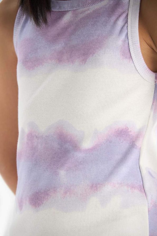 Girls' Tie-Dye Ribbed Sleeveless Summer Dress