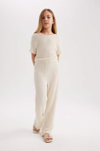 Girls' Short Sleeve Long Jumpsuit
