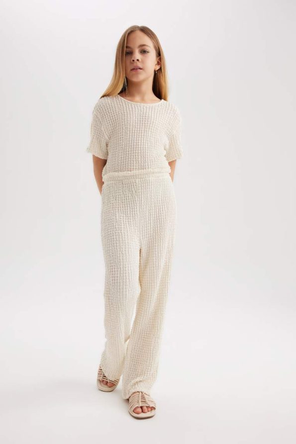 Girls' Short Sleeve Long Jumpsuit