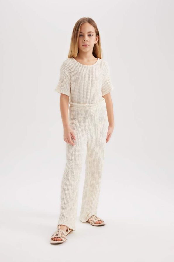 Girls' Short Sleeve Long Jumpsuit