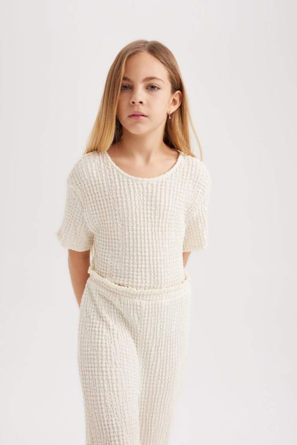 Girls' Short Sleeve Long Jumpsuit