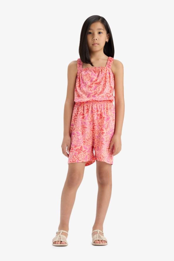Girls' Printed Strap Jumpsuit