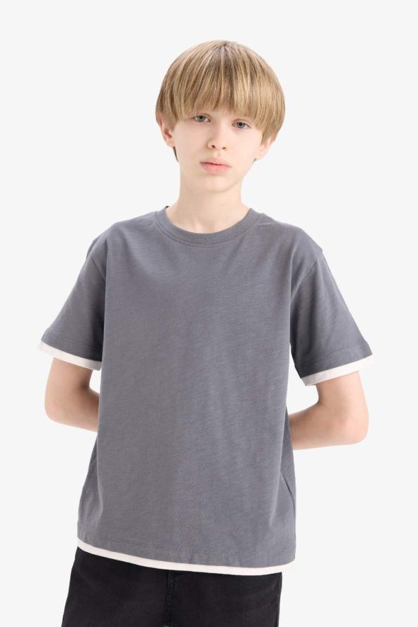 Boys' Basic Short Sleeve Crew Neck T-Shirt