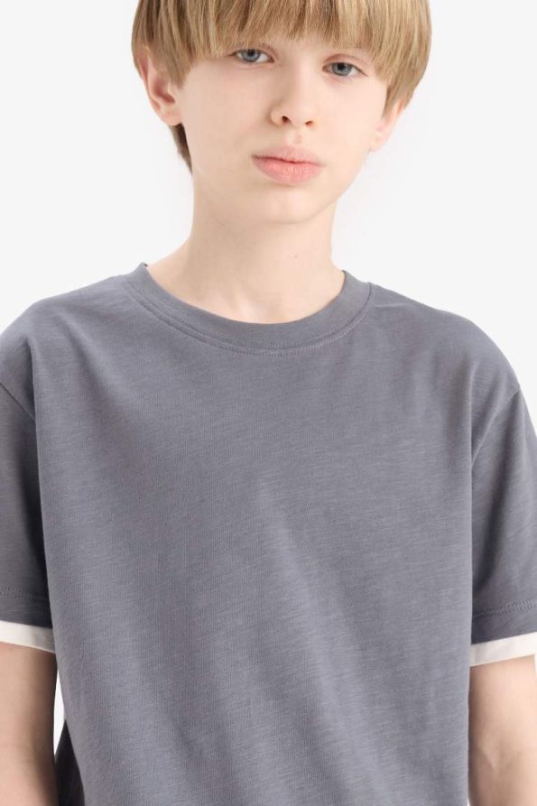 Boys' Basic Short Sleeve Crew Neck T-Shirt