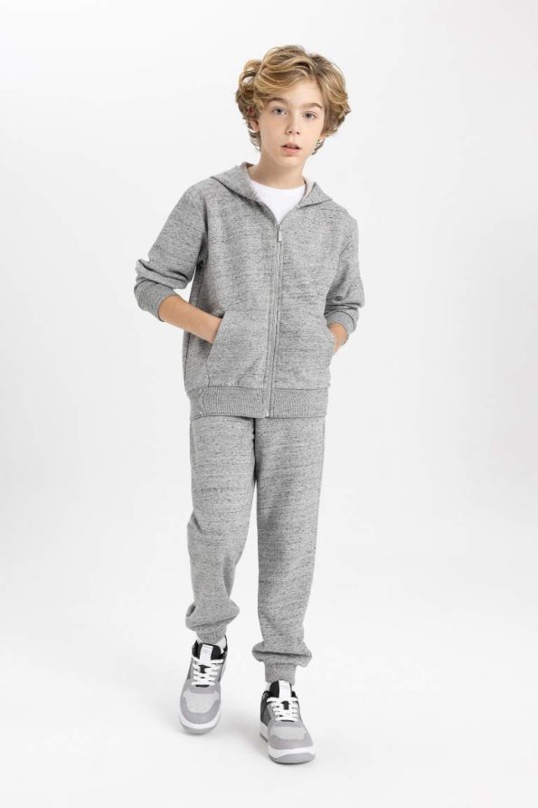 Boys' Basic Hooded Zipper Sweatshirt