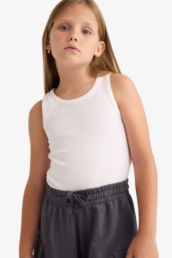 Girls' Crew Neck Airplane Print 2-Piece Tank Top Set