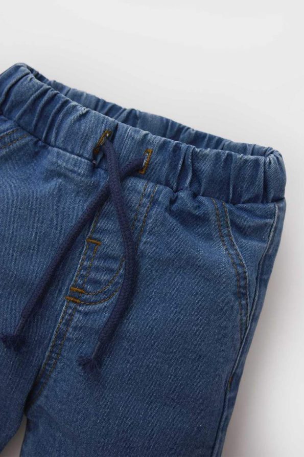 Boys' Basic Straight Leg Elastic Waist Denim Pants