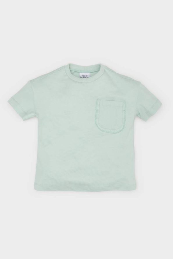 Baby Girl Basic Short Sleeve T-Shirt with Round Neck