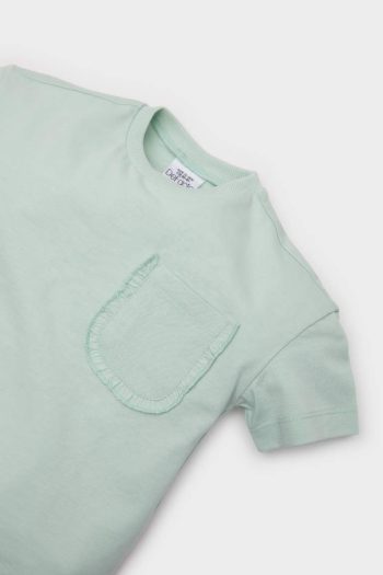 Baby Girl Basic Short Sleeve T-Shirt with Round Neck