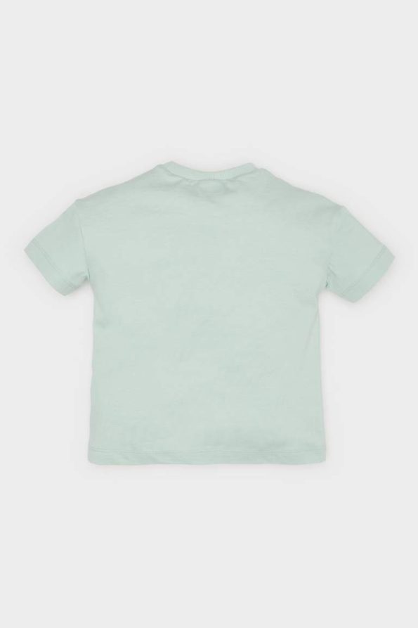 Baby Girl Basic Short Sleeve T-Shirt with Round Neck