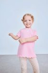 Girls' Short Sleeve Floral Ribbed T-Shirt