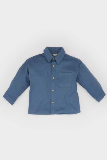 Boys' Long Sleeve Gabardine Shirt with Back Print