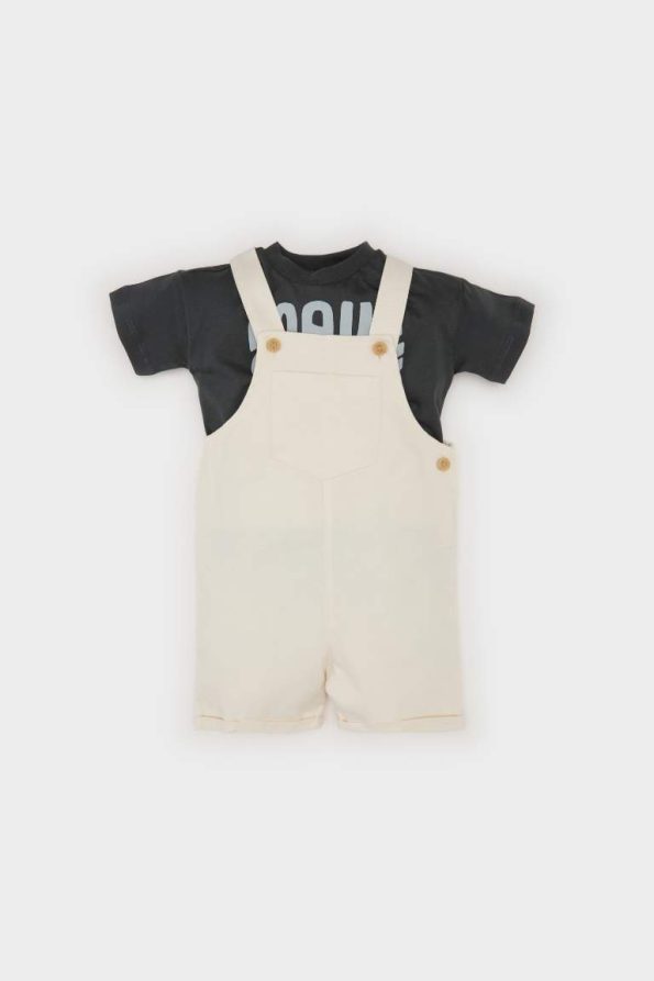 Boys' 2-Piece Printed Short Sleeve T-Shirt and Overalls Set