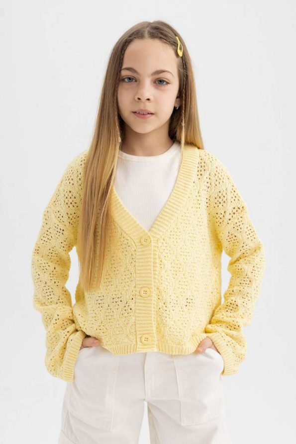 Girls' V-Neck Cardigan
