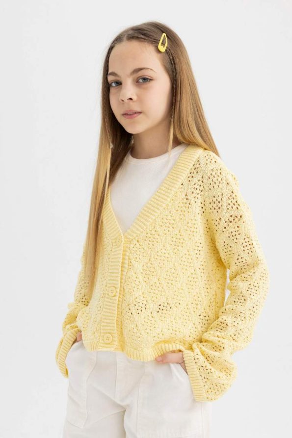 Girls' V-Neck Cardigan