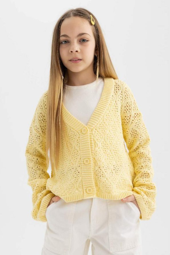 Girls' V-Neck Cardigan