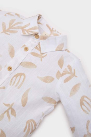 Boys' Printed Long Sleeve Poplin Shirt
