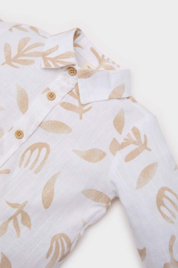 Boys' Printed Long Sleeve Poplin Shirt