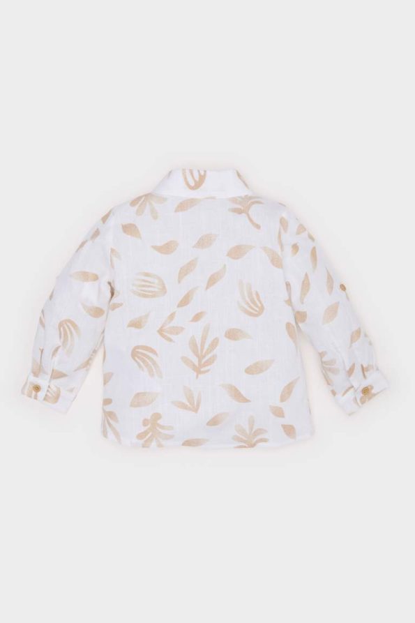 Boys' Printed Long Sleeve Poplin Shirt