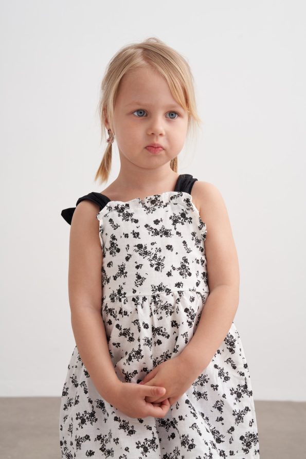 Black and White Floral Romper