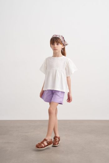Embroidered Ruffled Blouse