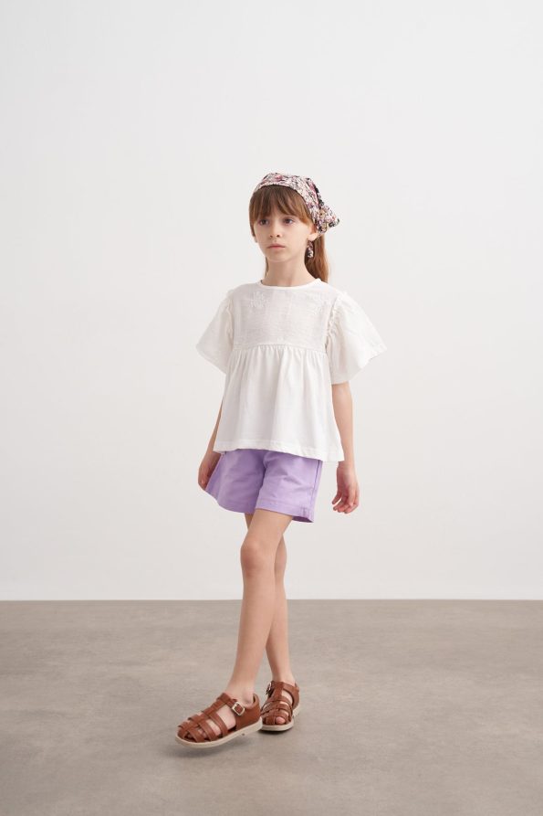 Embroidered Ruffled Blouse