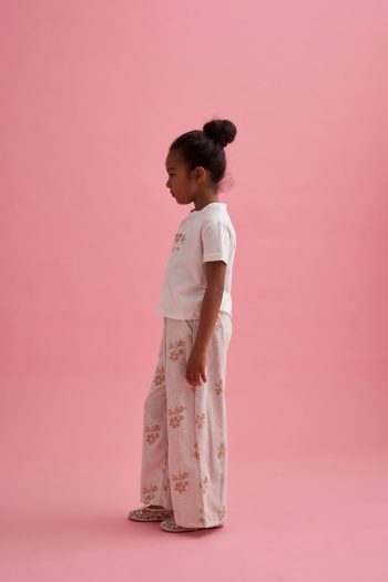 Printed Linen Palazzo Pants and T-shirt Set