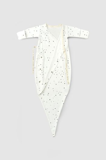 Organic Cotton Tie-Shoulder Newborn Cosmos White Sleeping Bag