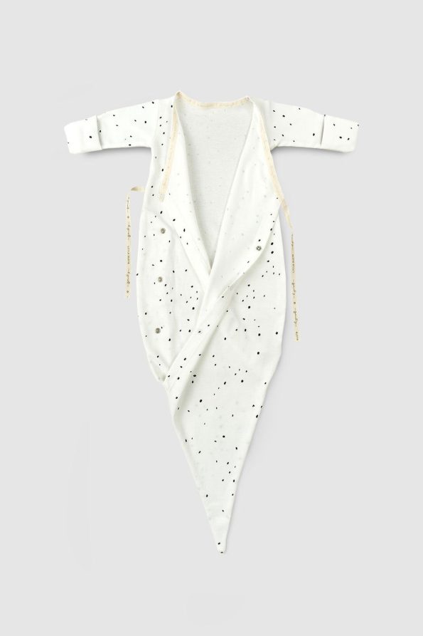 Organic Cotton Tie-Shoulder Newborn Cosmos White Sleeping Bag
