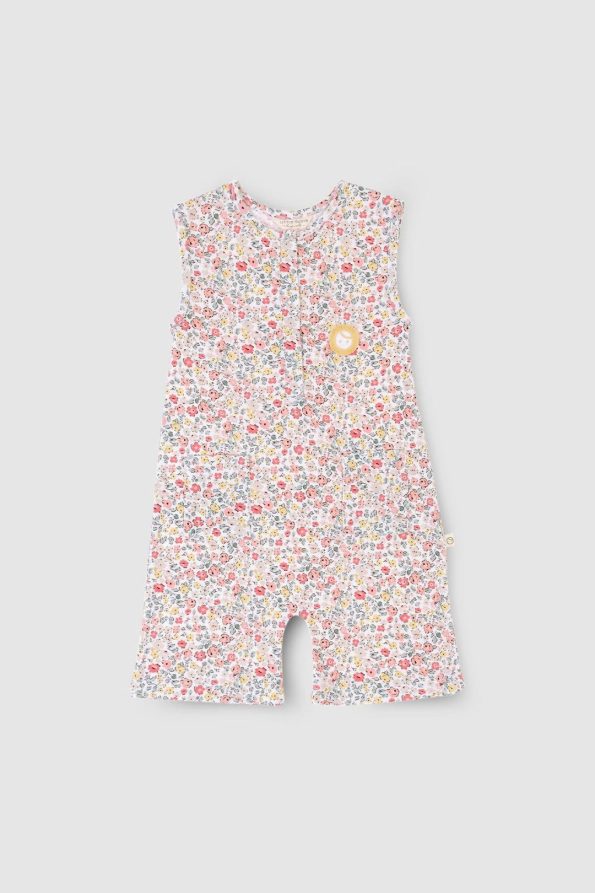 Bamboo Flower Pattern Sleeveless Romper