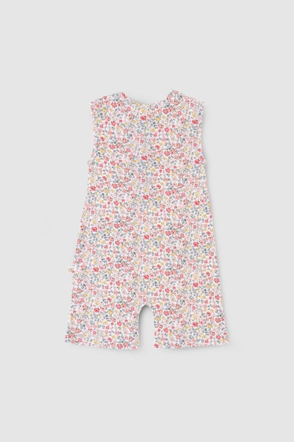 Bamboo Flower Pattern Sleeveless Romper