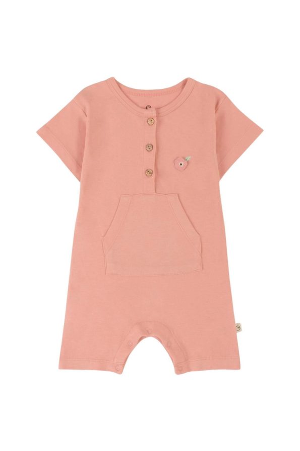 Bamboo Short Sleeve Baby Pink Romper