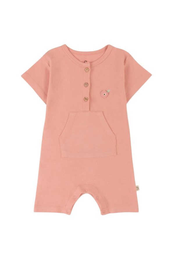 Bamboo Short Sleeve Baby Pink Romper