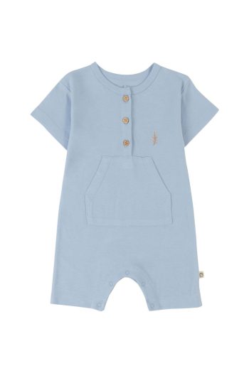 Bamboo Short Sleeve Baby Romper Blue