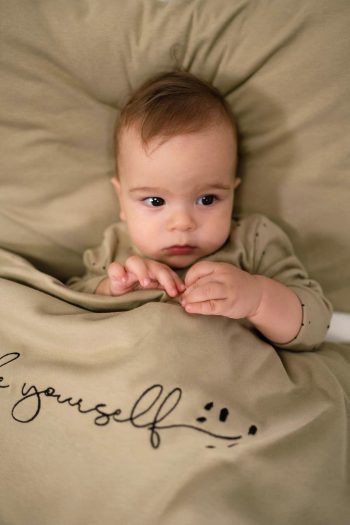 Organic Cotton Cosmos Olive Baby Duvet and Pillow Set