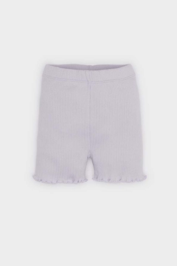 Girls' Baby 2-Piece Set Ribbed Jersey Short Sleeve T-Shirt and Elastic Waist Shorts