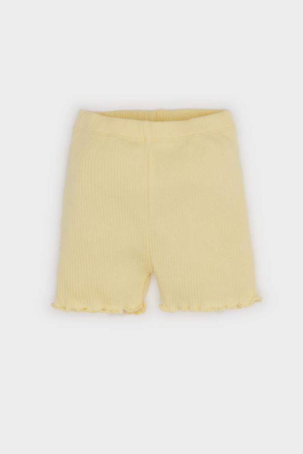 Girls' Baby 2-Piece Ribbed Short Sleeve T-Shirt and Elastic Waist Shorts Set