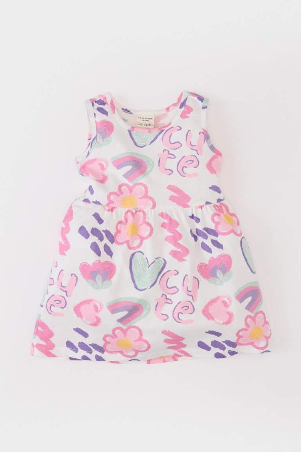 Girls' Summer Sleeveless Dress with Pattern