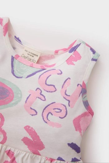 Girls' Summer Sleeveless Dress with Pattern
