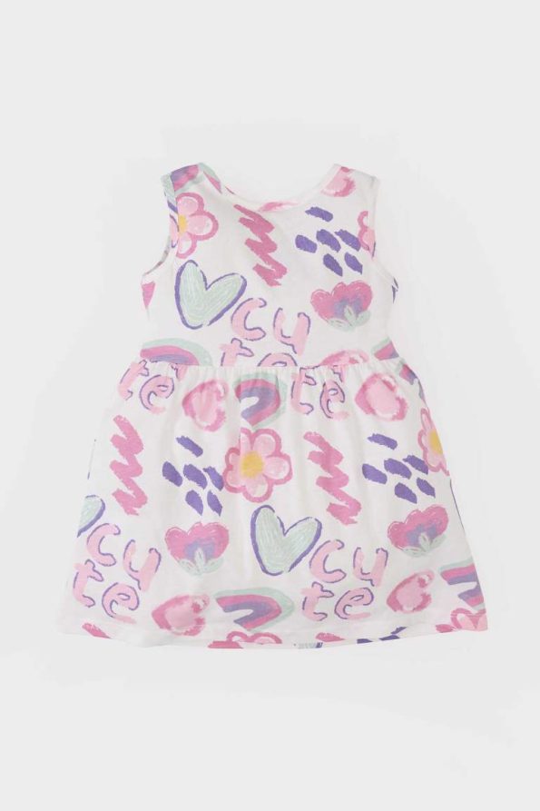 Girls' Summer Sleeveless Dress with Pattern