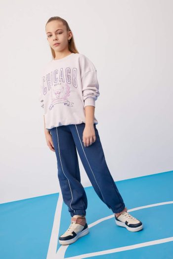 Girls' NBA Chicago Bulls Oversized Crew Neck Sweatshirt