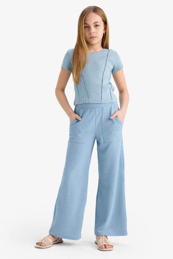 Girls' Wide Leg Elastic Waist Sweatpants