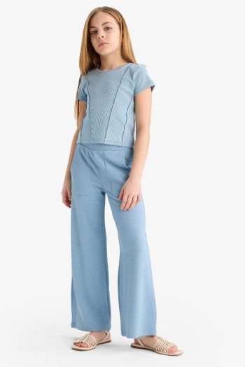 Girls' Wide Leg Elastic Waist Sweatpants