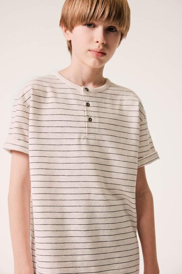 Boys' Short Sleeve Mandarin Collar T-Shirt