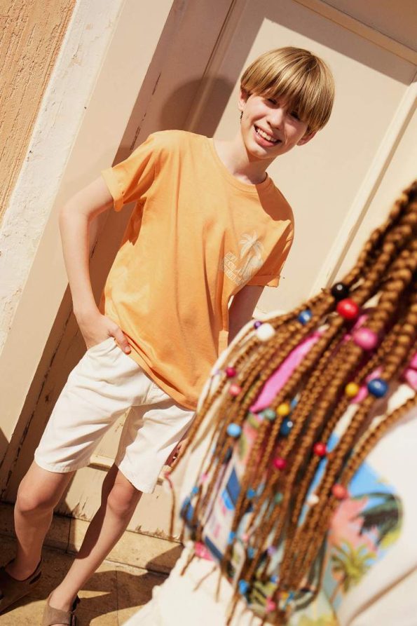 Boys' Pocket Basic Plain Gabardine Shorts