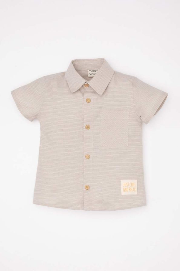 Boys' Short Sleeve Basic Plain Shirt