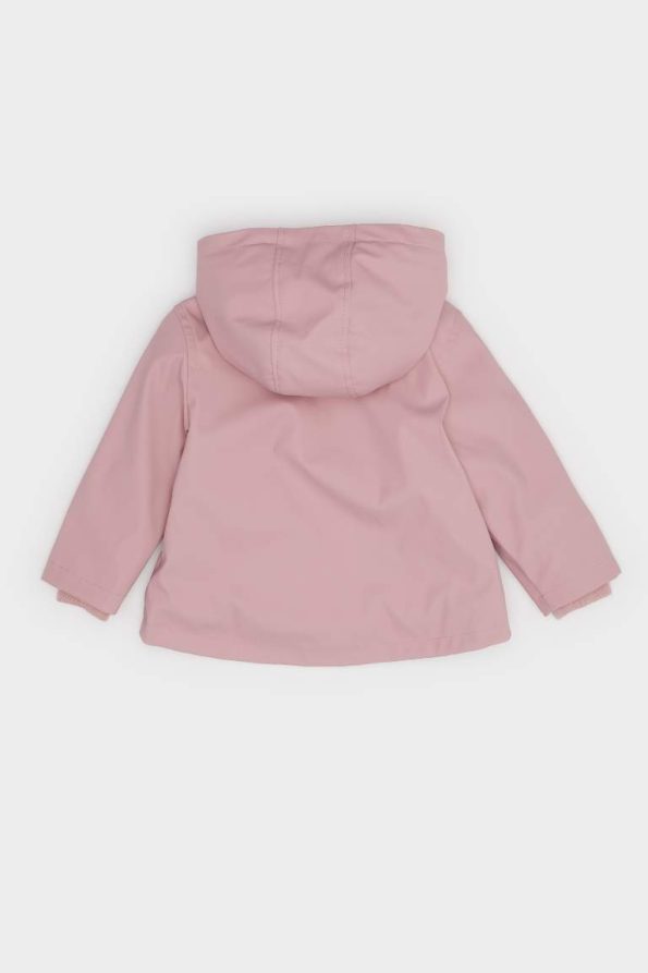 Girls' Baby Hooded Snap-Button Pocket Jacket